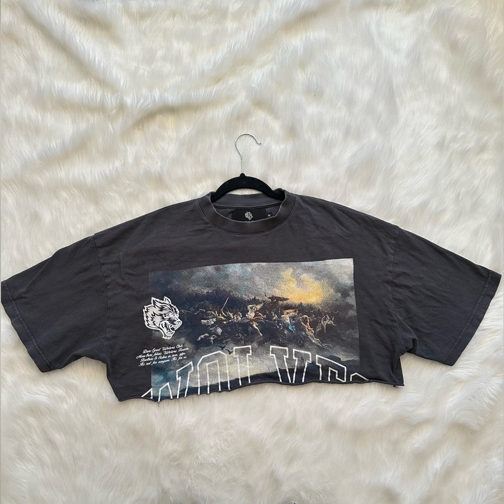 Darc Sport At The Gates "Premium" Oversized Tee in Black (DIY CROPPED HEM)